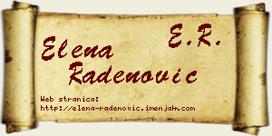 Elena Radenović vizit kartica